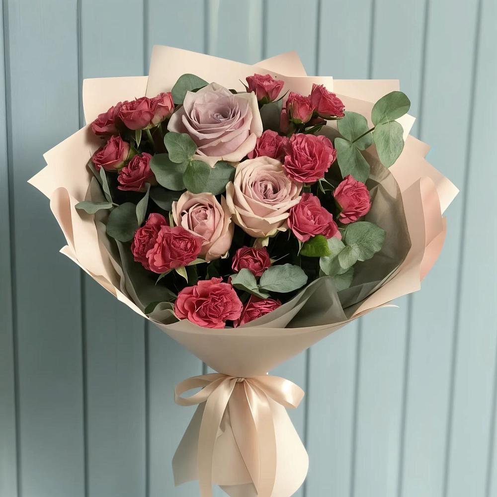 Букет цветов из: Гвоздики и Розы в Рождествено