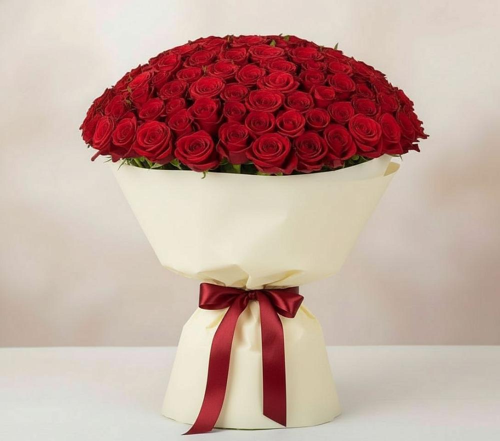 Букет 101 Красная роза Милано в Рождествено