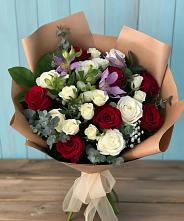 Букет цветов из:  Розы и Альстромерии в Рождествено