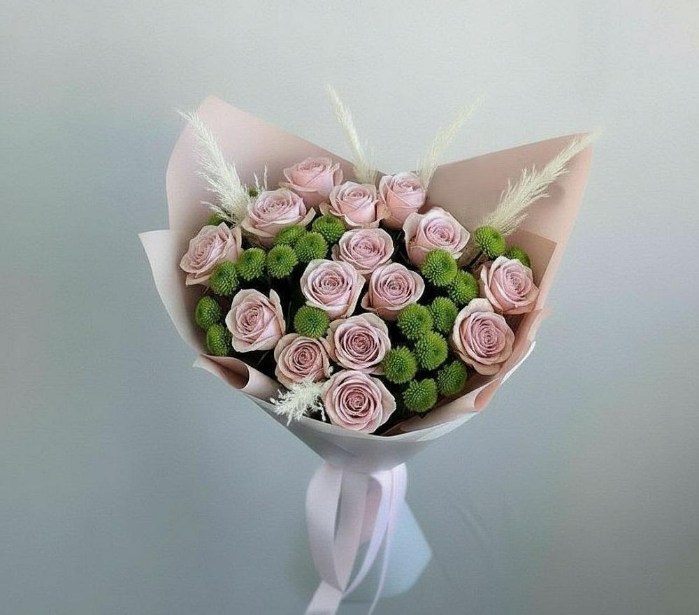 Букет цветов из: Розы и Хризантемы в Рождествено