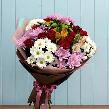 Букет цветов из:  Розы, Хризантемы и Альстромерии #REPLACE_PRED# Рождествено