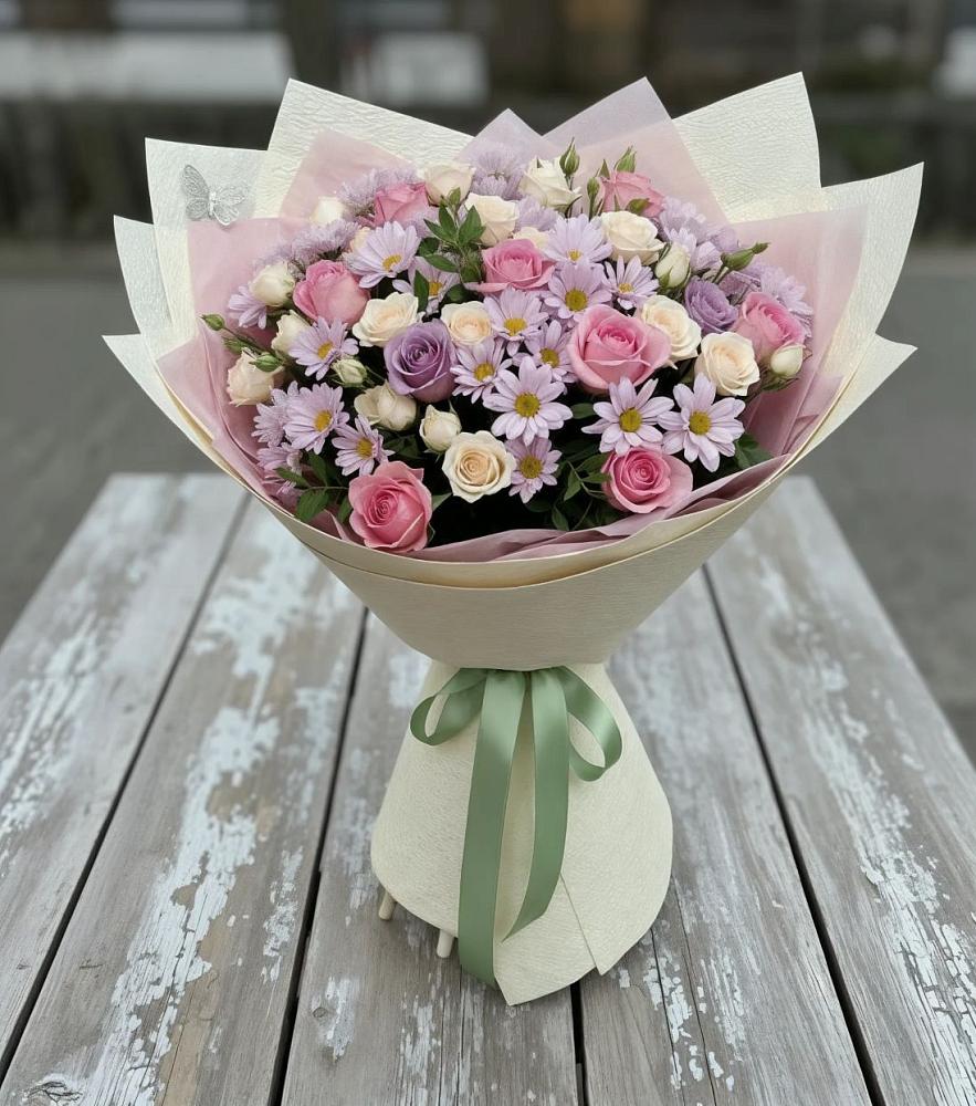 Букет цветов из: Розы и Хризантемы в Рождествено