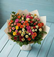 Букет Микс из разноцветных кустовых роз #REPLACE_PRED# Рождествено
